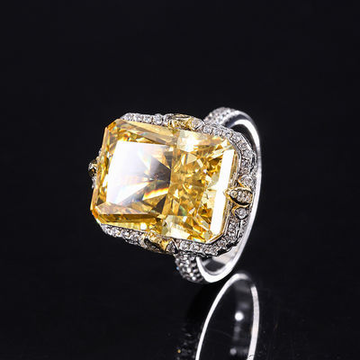 Pourpre / Aqua bleu / Jaune pierre précieuse 925 Sterling argent Zircon alliance de fiançailles