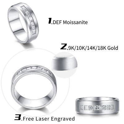 18 carats d'or Moissanite Diamant bague de fiançailles Couleur personnalisée