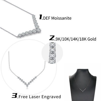 Collier en or Moissanite diamant sourire pendant pour cadeau