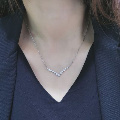Collier en or Moissanite diamant sourire pendant pour cadeau