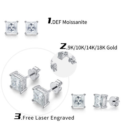 Des boucles d'oreilles d'or moissanite diamants pour cadeau d'anniversaire