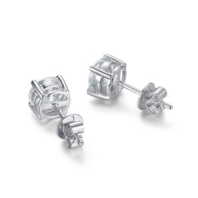 18 carats d'or Moissanite Boucles d'oreilles en diamant en or blanc Support personnalisé