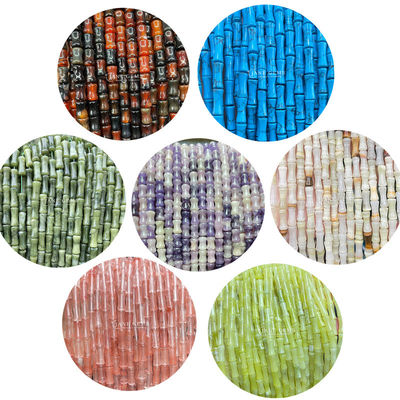 Perles de pierre précieuse de type Varoius Joints de bambou Perles de différentes tailles de perles Franges de perles lâches