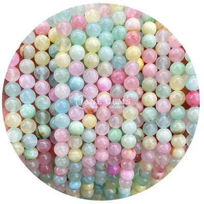 Gros de pierres précieuses de cristal naturel rouges de calcédoine perles de jade rondes perles lâches accessoires pour bricolage bracelet collier