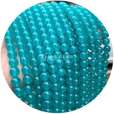 En gros Perles ronds de pierre naturelle Perles rondes de pierre précieuse accessoires 8 mm Aquamarin Perles lâches pour les bijoux de bricolage