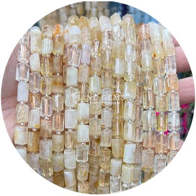 Vente en gros de perles en forme de cylindre en pierre précieuse de cristal naturel Agate Cylindre en perles en vrac Accessoires pour la fabrication de bijoux bricolage
