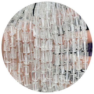 Vente en gros de perles en forme de cylindre en pierre précieuse de cristal naturel Agate Cylindre en perles en vrac Accessoires pour la fabrication de bijoux bricolage