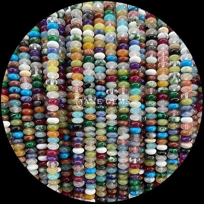 Roche cristalline Rondelle Abacus Forme HeShi Perle Divers types de pierre Franges de perles lâches pour la fabrication de bijoux