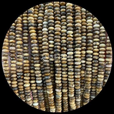 Pierre naturelle de cristal en pierre précieuse Rondelle en forme d'abacus Amazonite œil de tigre Franges de perles lâches pour bracelets de yoga