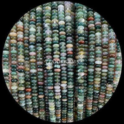 Pierre naturelle de cristal en pierre précieuse Rondelle en forme d'abacus Amazonite œil de tigre Franges de perles lâches pour bracelets de yoga
