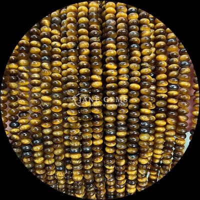 Pierre naturelle de cristal en pierre précieuse Rondelle en forme d'abacus Amazonite œil de tigre Franges de perles lâches pour bracelets de yoga