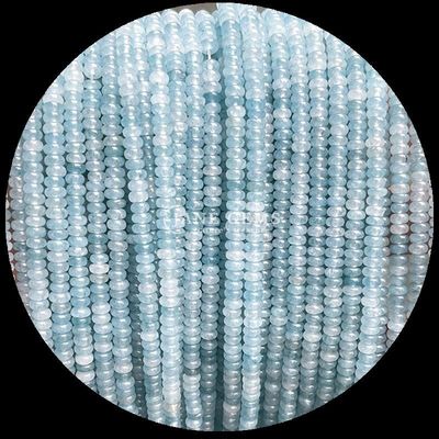 Perles de pierres précieuses Taille personnalisée Rondelle Abacus Forme pierre précieuse Agate fou Aquamarin Franges de perles lâches pour la fabrication de bijoux