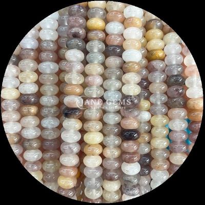 Perles de pierres précieuses Taille personnalisée Rondelle Abacus Forme pierre précieuse Opalite Silk doré Perles lâches Filament pour la fabrication de bijoux