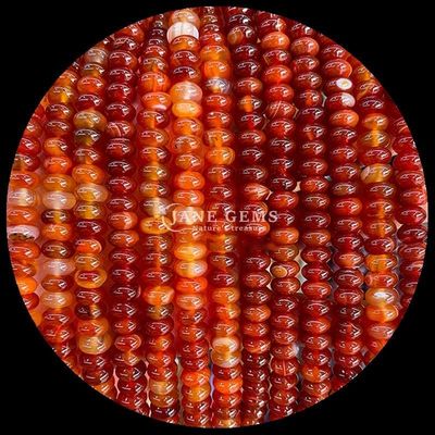 Taille personnalisée Gems Bead Rondelle Abacus Shape Gemstone Carnélien Quartz clair Franges de perles lâches pour la fabrication de bijoux