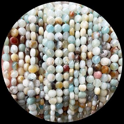 Perles à facettes de forme plate Cristal pierre précieuse ronde de forme lâche fils de perles pour la fabrication de bijoux bricolage