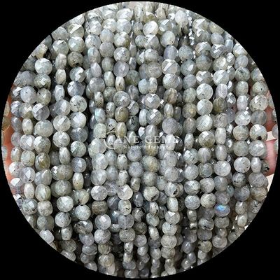 Perles à facettes de forme plate Cristal pierre précieuse ronde de forme lâche fils de perles pour la fabrication de bijoux bricolage