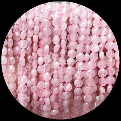 Perles à facettes de forme plate Cristal pierre précieuse de forme ronde Améthyste Rose Quartz Franges de perles en vrac pour la fabrication de bijoux bricolage