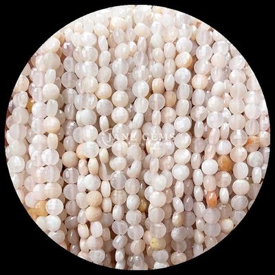Perles à facettes de forme plate Cristal pierre précieuse de forme ronde Améthyste Rose Quartz Franges de perles en vrac pour la fabrication de bijoux bricolage