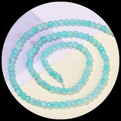Perles à facettes de forme plate Perles à facettes de forme ronde de pierre préhnite de forme ronde de forme fluorite