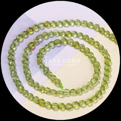 Perles à facettes de forme plate Cristal pierre précieuse de forme ronde Tourmaline Peridot Franges de perles lâches pour la fabrication de bijoux bricolage