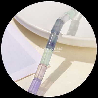 Perles irrégulières de fluorite, cristal, pierre précieuse, tube rond, forme de goutte d'eau, forme de perle lâche