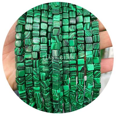 Vente en gros de pierres précieuses en cristal naturel en forme carrée Perles cube Perles de pierre en vrac accessoires Perles cube espaceurs pour bijoux
