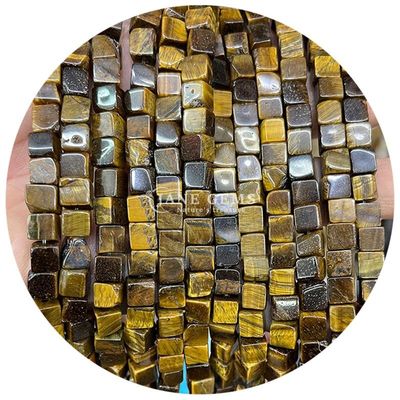 Vente en gros de pierres précieuses en cristal naturel en forme carrée Perles cube Perles de pierre en vrac accessoires Perles cube espaceurs pour bijoux