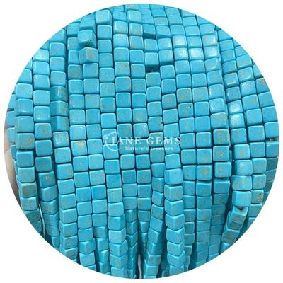 Vente en gros de pierres précieuses en cristal naturel Carré Agate Perles Cube Loose Perles Turquoise Accessoires Distances pour la fabrication de bijoux