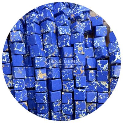 Vente en gros de pierres précieuses en cristal naturel Carré Agate Perles Cube Loose Perles Turquoise Accessoires Distances pour la fabrication de bijoux