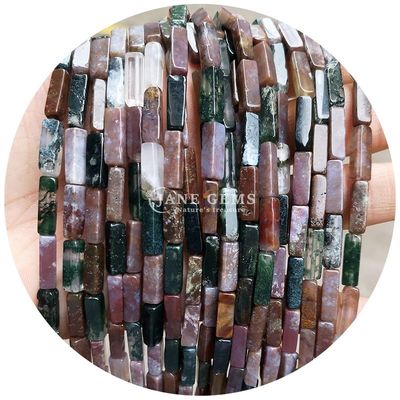 Vente en gros de perles de pierre précieuse en vrac en forme de cube rectangulaire Perles de pierre en vrac en forme de cube