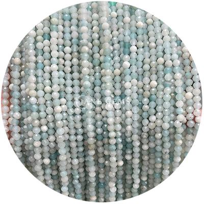 Perles de pierres précieuses cristallines naturelles en forme ronde à facettes petites Amazonite Apatite Franges de perles lâches pour bracelets