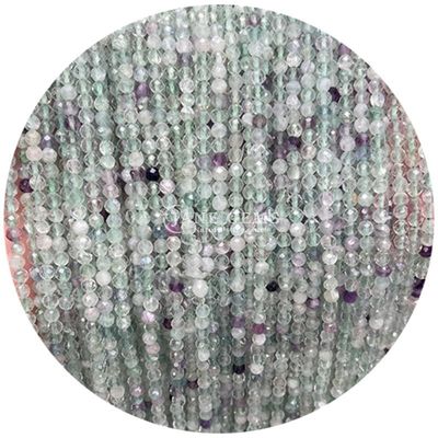 Perles de pierres précieuses cristallines naturelles en forme ronde à facettes petites Amazonite Apatite Franges de perles lâches pour bracelets