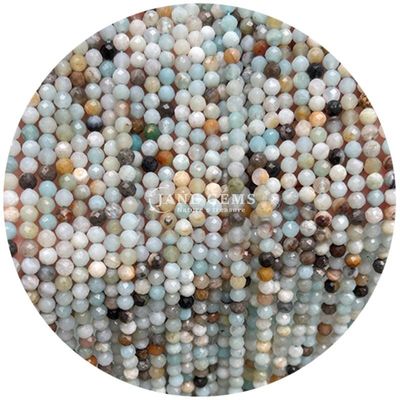 Perles de pierres précieuses cristallines naturelles de forme ronde à facettes petites Lapis Lazuli Améthyste Franges de perles lâches pour bracelets