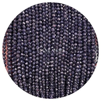 Perles de pierres précieuses cristallines naturelles de forme ronde à faces petites pierre de sable bleue Labradorite Franges de perles en vrac pour bracelets