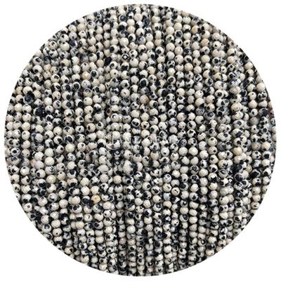 Perles de pierres précieuses cristallines naturelles en forme ronde à facettes petites Dalmatien Jaspe Ruby Zoisite Franges de perles lâches pour bracelets
