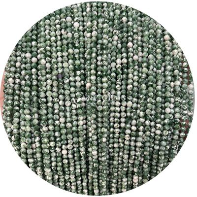 Perles de pierres précieuses cristallines naturelles en forme ronde à facettes petites Dalmatien Jaspe Ruby Zoisite Franges de perles lâches pour bracelets