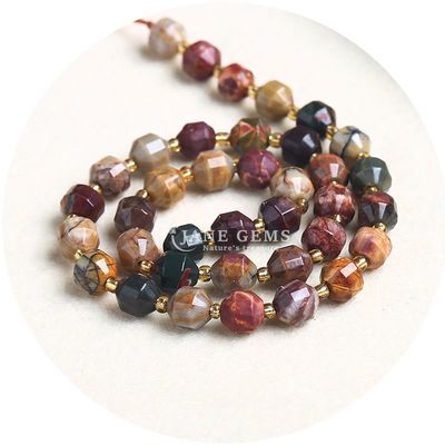 Gros de pierre précieuse en cristal naturel en forme d'olivier Perles à facettes Perles de pierre en vrac accessoires Perles rhombus espaceur