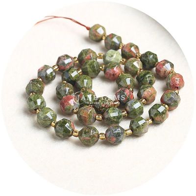 Gros de pierre précieuse en cristal naturel en forme d'olivier Perles à facettes Perles de pierre en vrac accessoires Perles rhombus espaceur