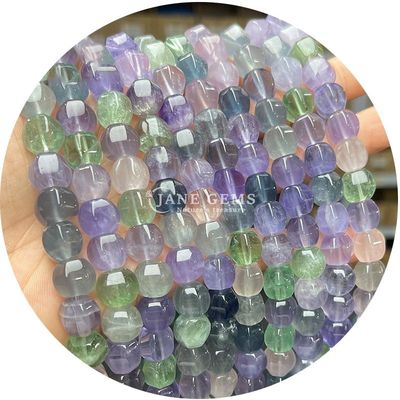 Gros de pierre précieuse en cristal naturel en forme d'olivier Perles à facettes Perles de pierre en vrac accessoires Perles rhombus espaceur