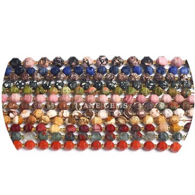 Gros de pierre précieuse en cristal naturel en forme d'olivier Perles à facettes Perles de pierre en vrac accessoires Perles rhombus espaceur