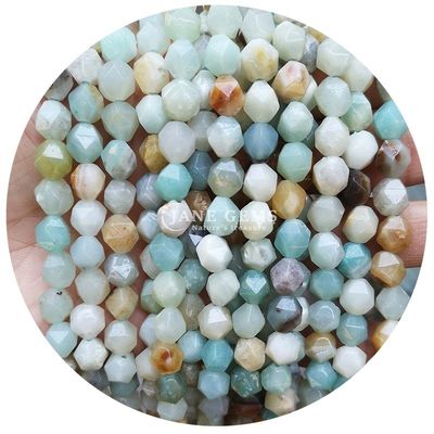 Gros de pierre précieuse de cristal naturel Perles à facettes à facettes Perles de pierre en vrac accessoires Perles de rhombus espaceur pour bijoux