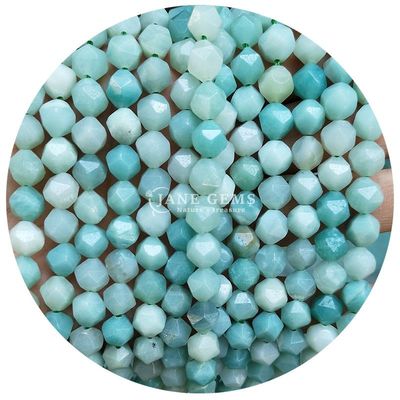 Gros de pierre précieuse de cristal naturel Perles à facettes à facettes Perles de pierre en vrac accessoires Perles de rhombus espaceur pour bijoux