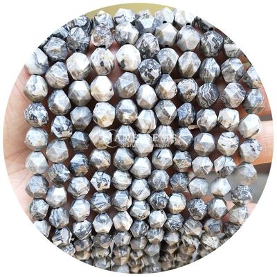 Gros de pierre précieuse de cristal naturel Perles à facettes à facettes Perles de pierre en vrac accessoires Perles de rhombus espaceur pour bijoux