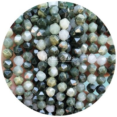 Gros de pierre précieuse de cristal naturel Perles à facettes à facettes Perles de pierre en vrac accessoires Perles de rhombus espaceur pour bijoux