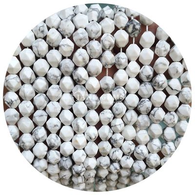 Gros de pierre précieuse de cristal naturel Perles à facettes à facettes Perles de pierre en vrac accessoires Perles de rhombus espaceur pour bijoux