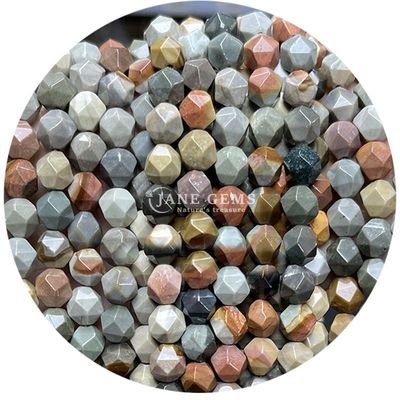 Gros de pierre précieuse de cristal naturel Perles à facettes à facettes Perles de pierre en vrac accessoires Perles de rhombus espaceur pour bijoux