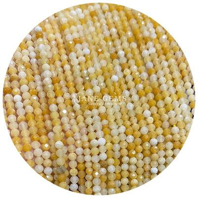Perles de pierres précieuses cristallines naturelles de forme ronde à facettes de petite taille Topaz rouge Aventurine Franges de perles lâches pour bracelets