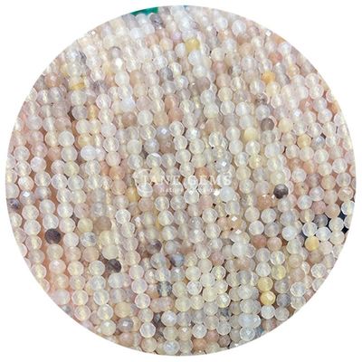 Perles de pierres précieuses cristallines naturelles de forme ronde à facettes de petite taille Topaz rouge Aventurine Franges de perles lâches pour bracelets