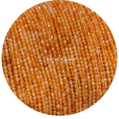 Perles de pierres précieuses cristallines naturelles de forme ronde à facettes de petite taille Topaz rouge Aventurine Franges de perles lâches pour bracelets
