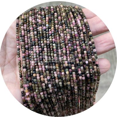 Gros de pierre précieuse de cristal naturel perles lâches carrées cube perles lâches améthyste tourmaline perles oeil de tigre pour bijoux
